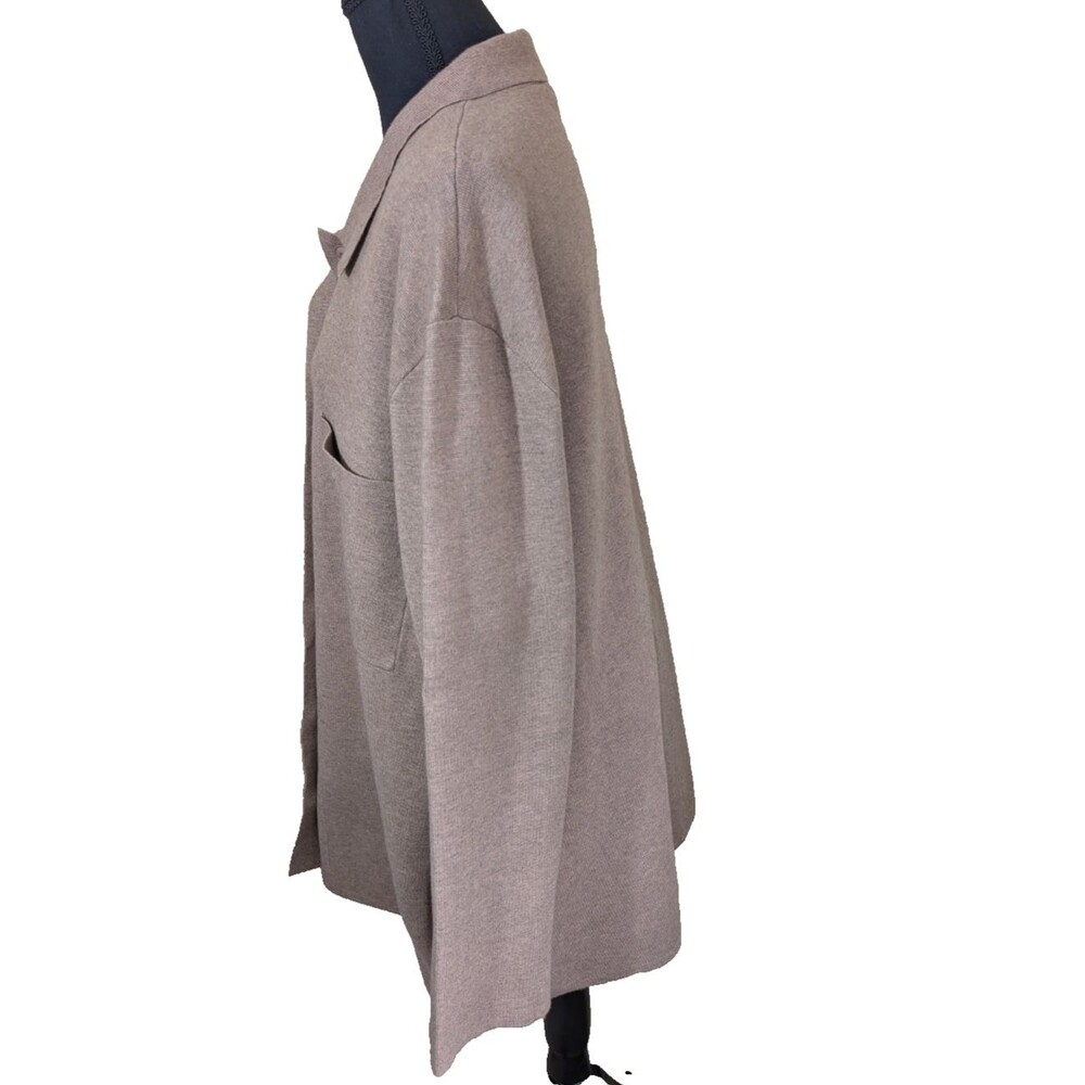 Quince Eco-Knit Milano Stitch Oversized Shirt Jacket Warm Taupe Shacket Large - Picture 7 of 11